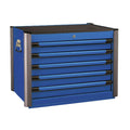 Blauwe gereedschapskist met 5 lades