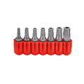 7pc 1/4 Star tamperproof bit set