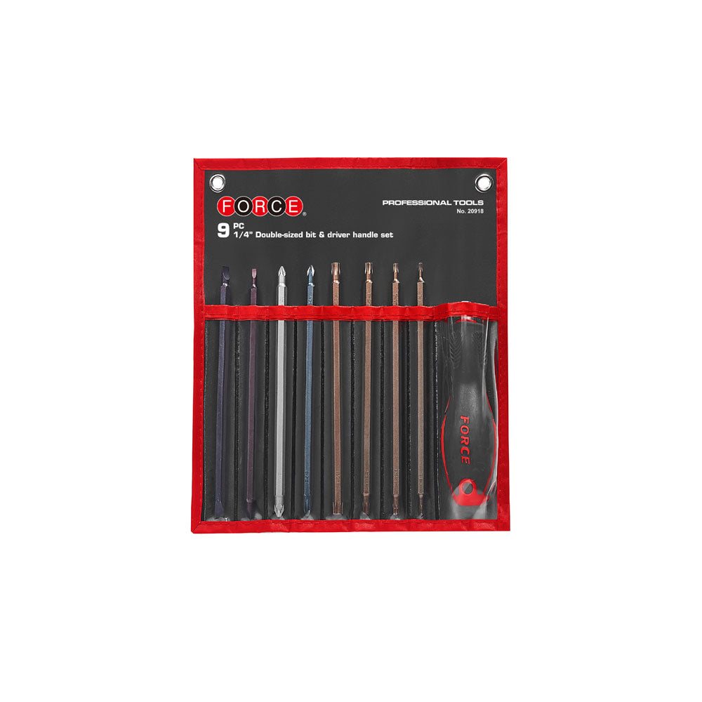 9pc 1/4 Double-sized bit & spinner handle set