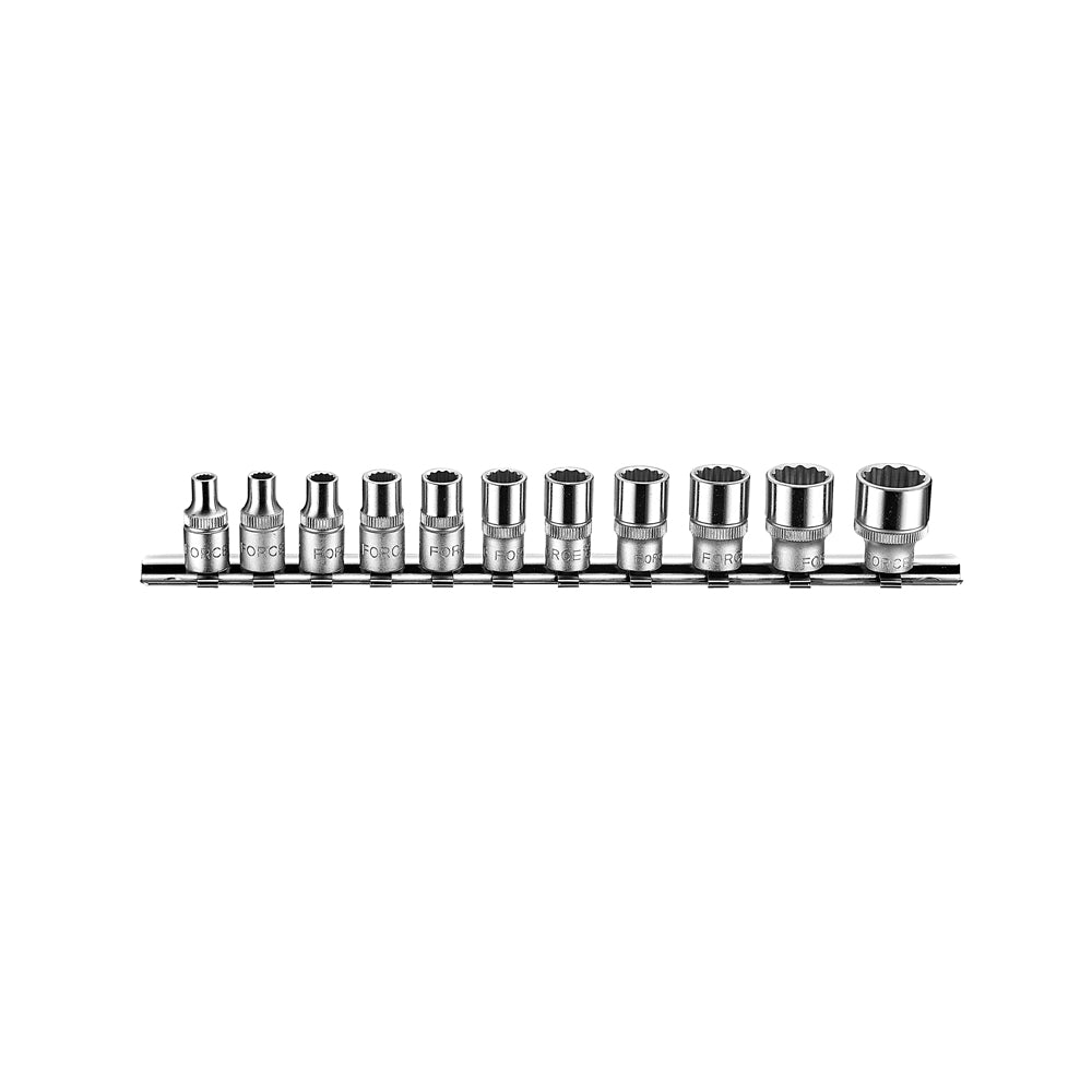 11-delige 1/4" 12pt. doppenset (SAE)