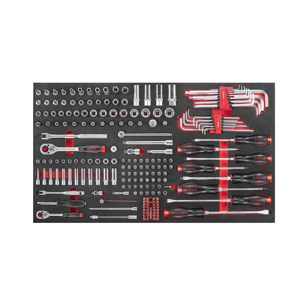 203-delige Schroevendraaier, Inbussleutel, 1/4" & 3/8" Doppen Combinatie Set (10318 EVA)