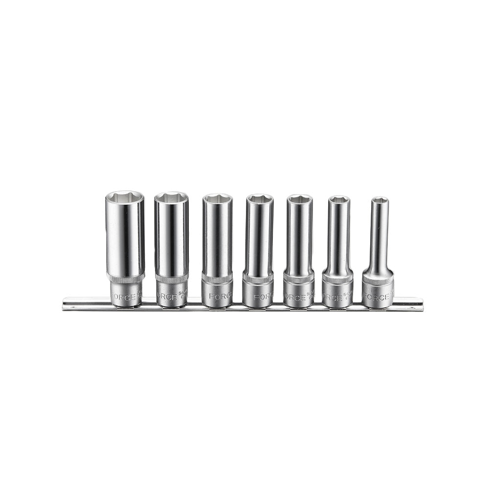 1/2" Doppenset lang 6-kant 7 delig