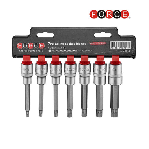 1/2" Spline socket bit set 7pc