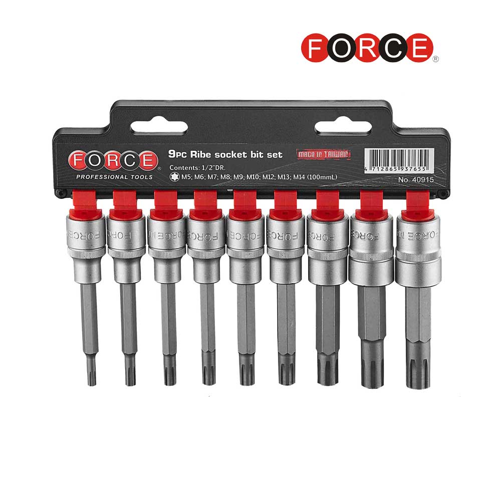 9pc 1/2"DR. Ribe socket bit set (100mmL)
