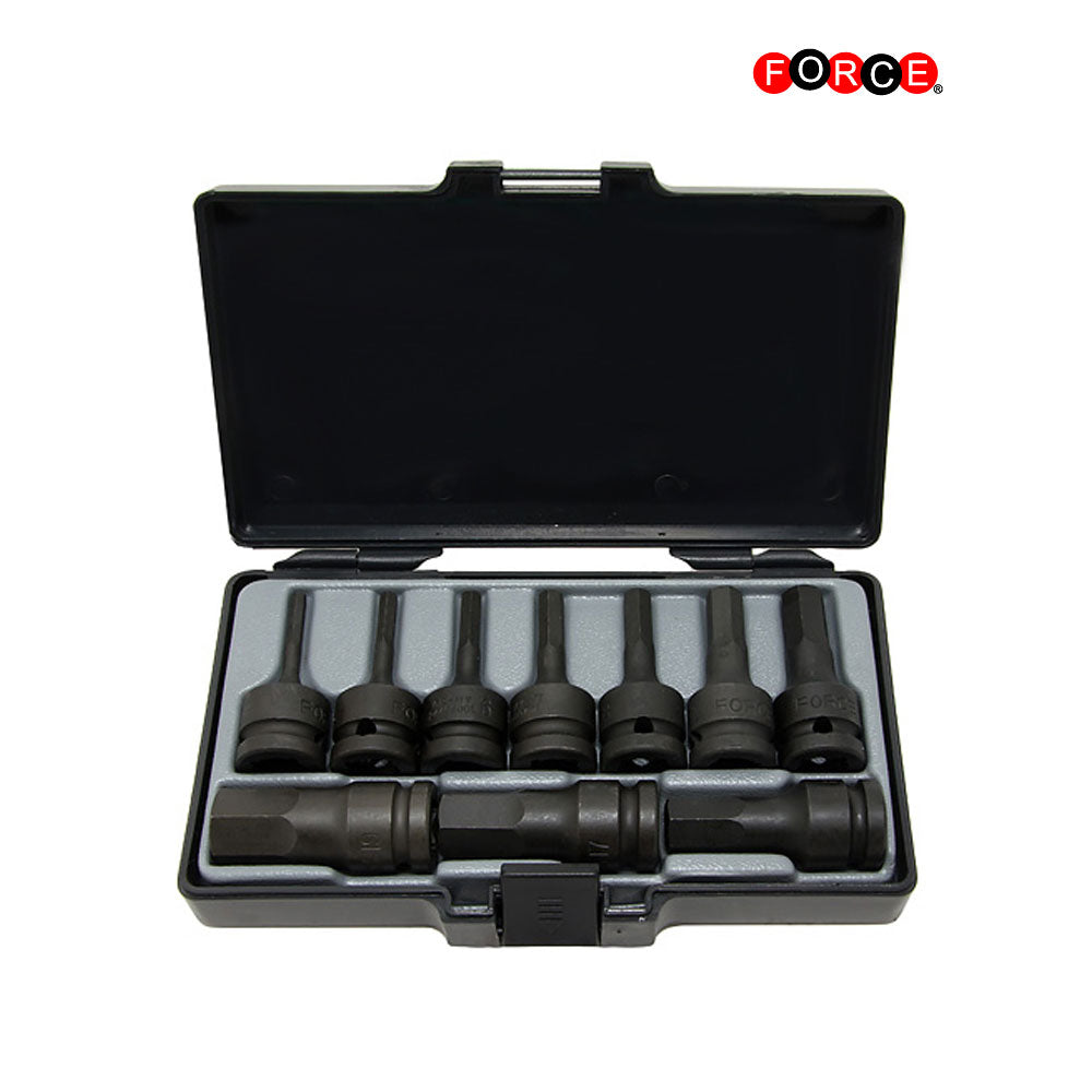 1/2" Krachtdoppenset Inbus SAE 10 delig