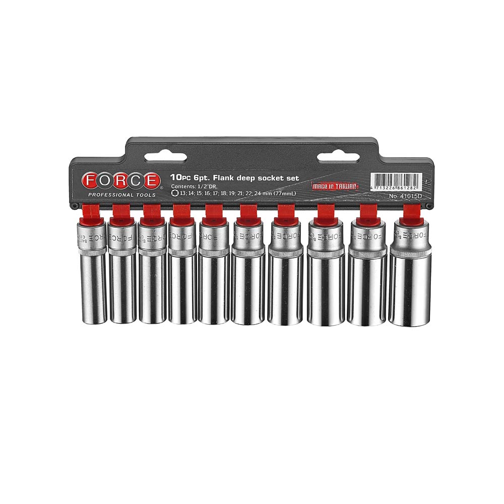 10pc 1/2"DR. 12pt. Flank deep socket