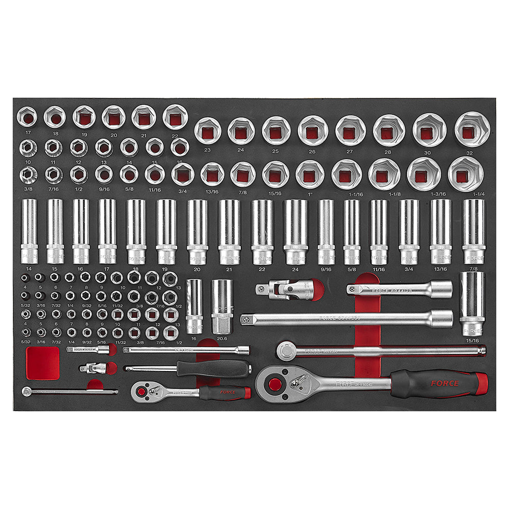 106-delige 1/4'' en 1/2'' Steeksleutel- en Doppen Set (S&M) (EVA)