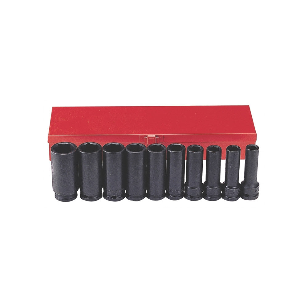 1/2" Krachtdoppenset lang SAE 10 delig
