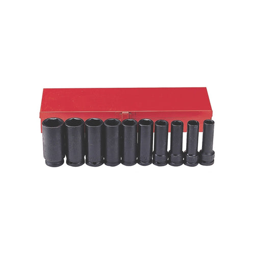 1/2" Krachtdoppenset lang SAE 10 delig
