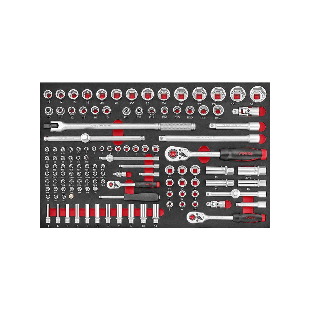 128-delige 1/4'', 3/8'' en 1/2'' Steeksleutel- en Doppen Set (EVA)