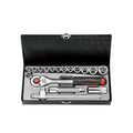 17pc 1/2" 12pt. Flank socket set (SAE)
