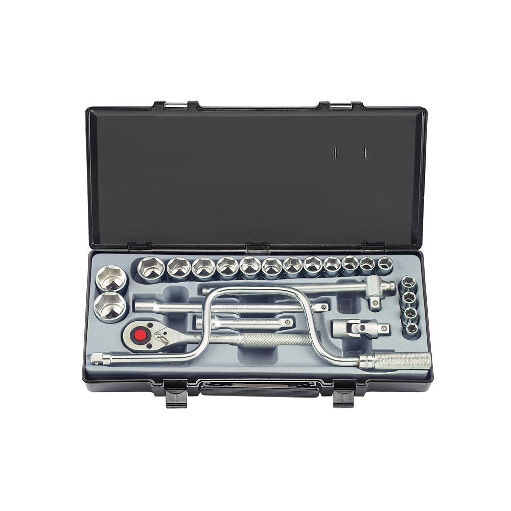 24pc 1/2" 12pt. Flank socket set (SAE)
