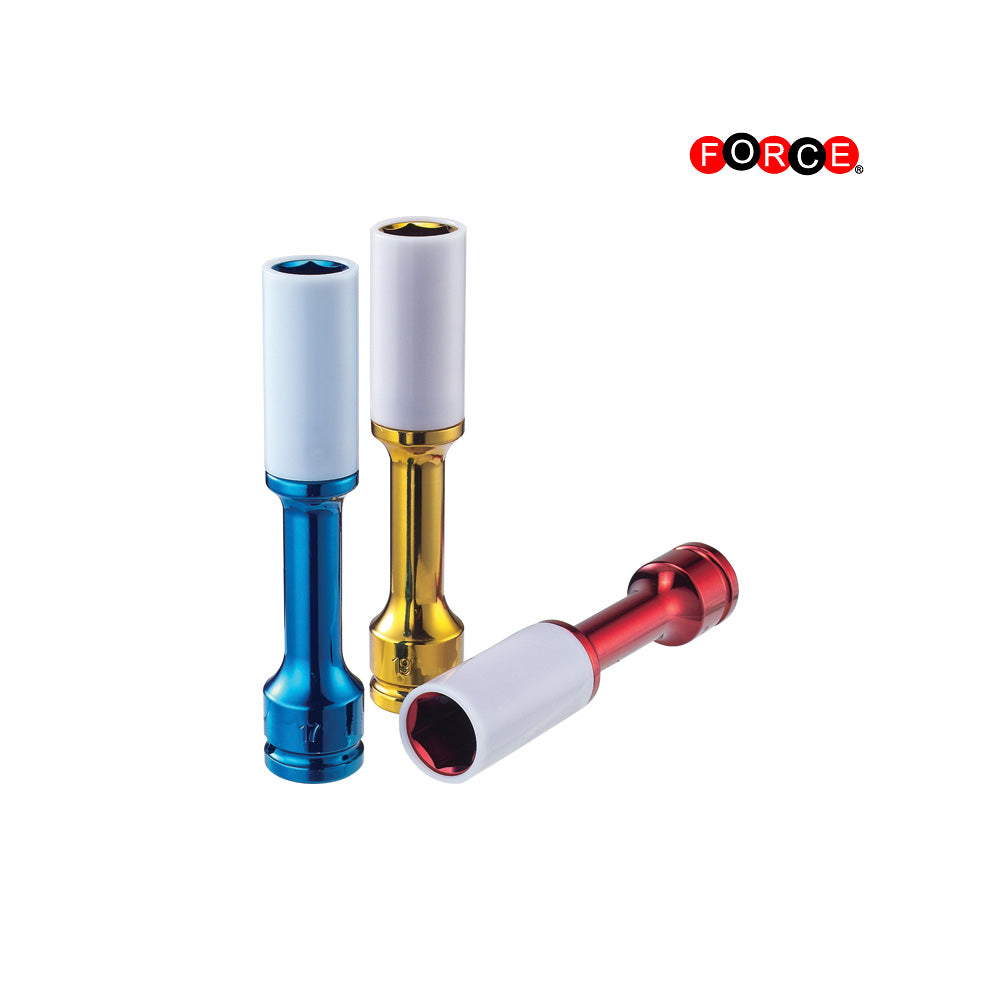 1/2" 6pt. Krachtdop lang 17mm 150mmL Blauw