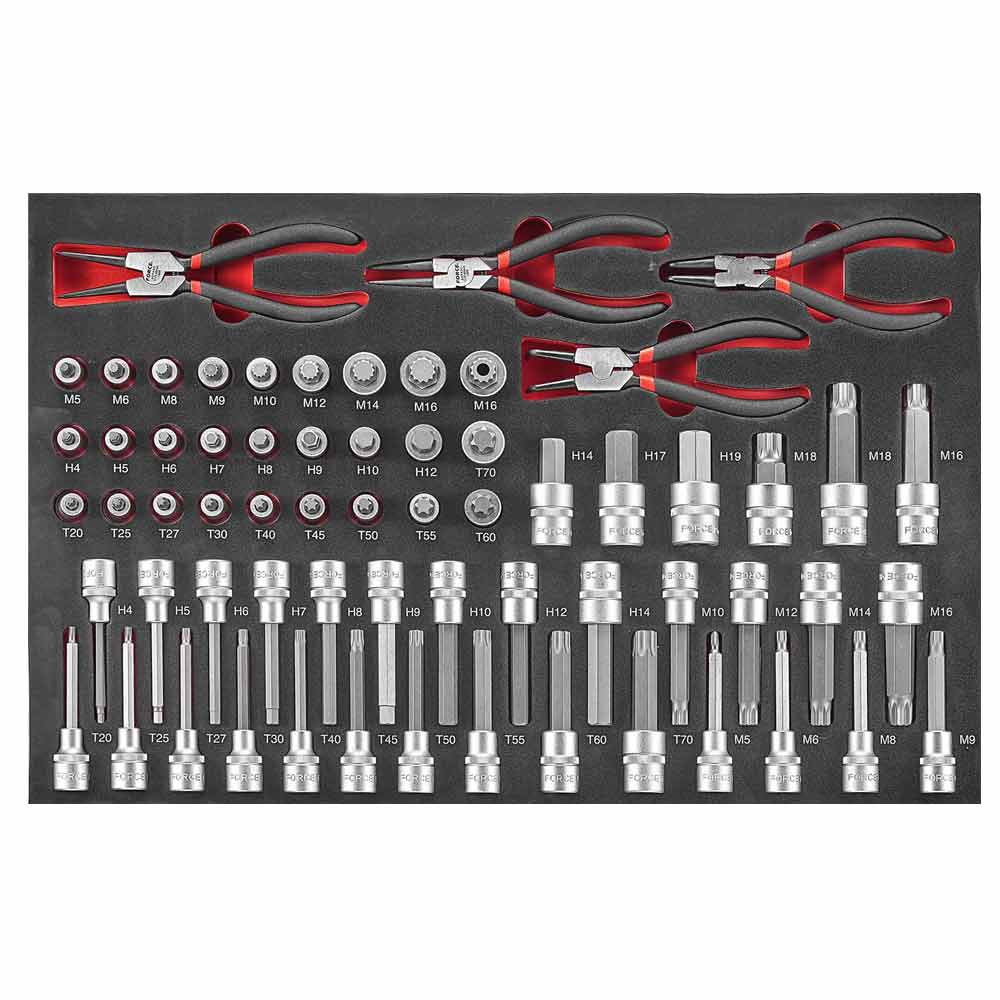 64-delige 1/2"  Bitdoppen en Borgringtangen Set (EVA)