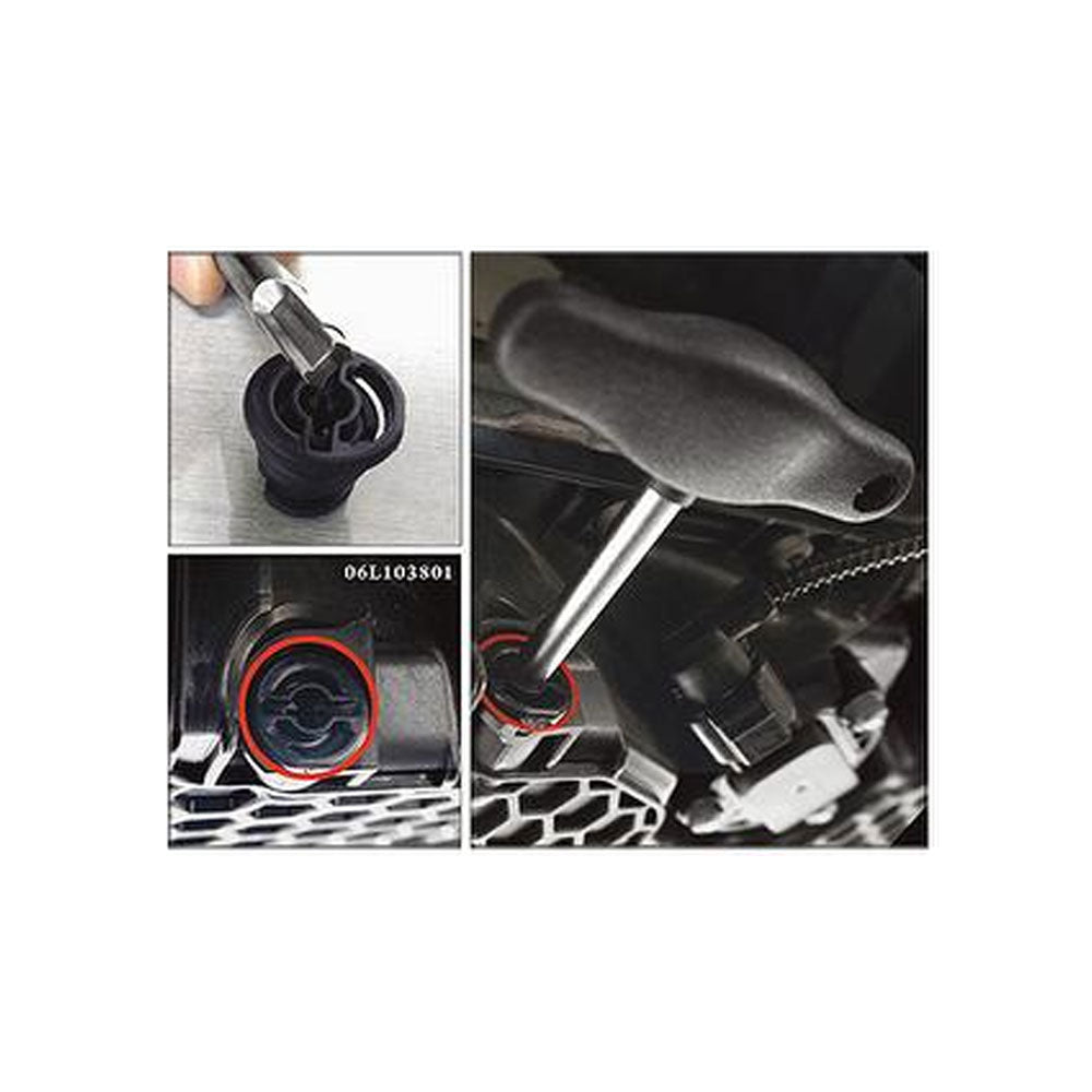 Assembly tool for plastic oil drain plug (VAG group )