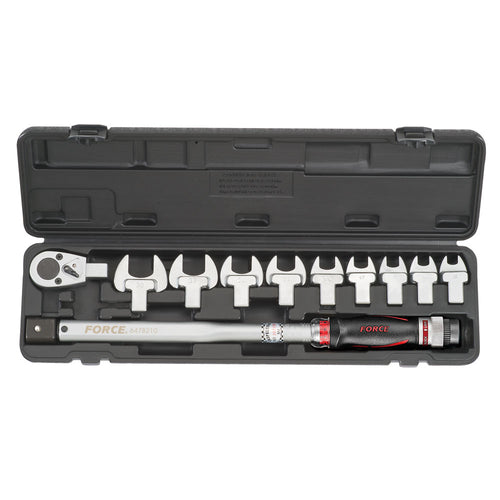 1/2'' Momentsleutel met Verwisselbare Ratel- Momentkop 40-210Nm 11-delig