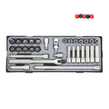 3/8" Doppenset 6-kant 31 delig