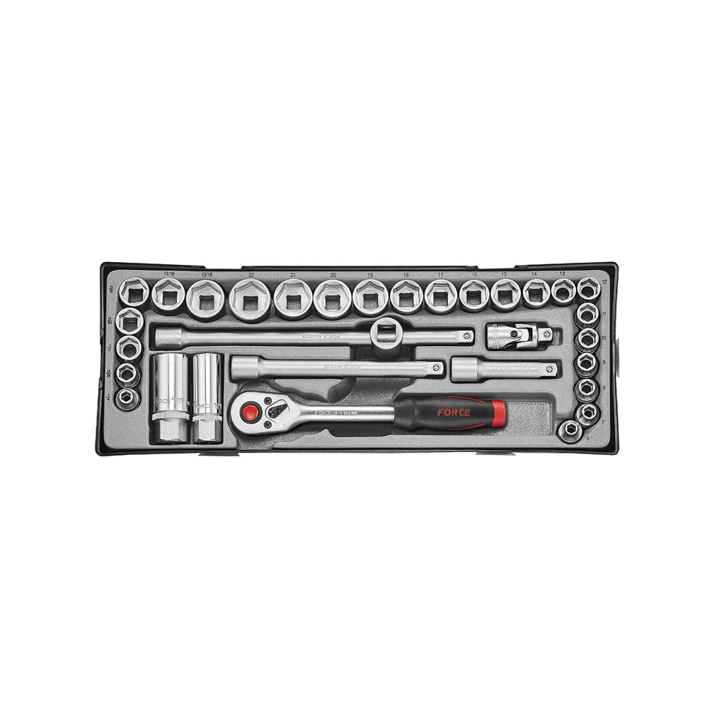 3/8" Doppenset 6-kant 32 delig