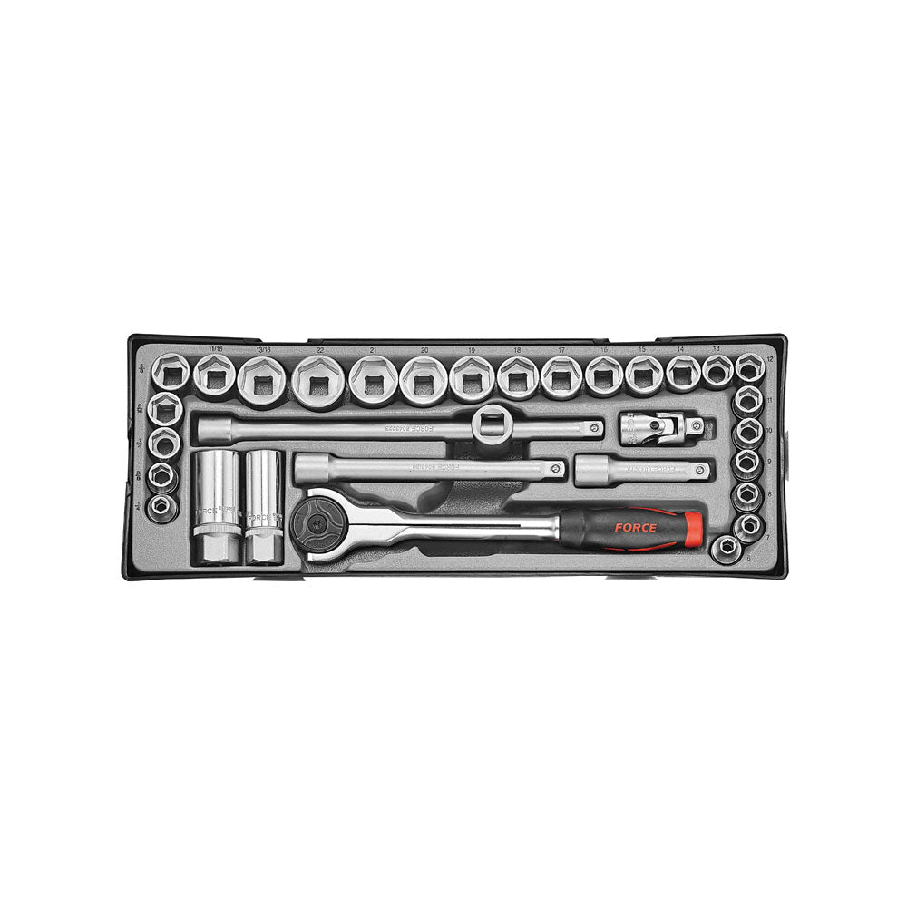 3/8" Doppenset 6-kant 32 delig