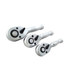 Stubby ratelset 1/4'', 3/8'' & 1/2'' 72-tands