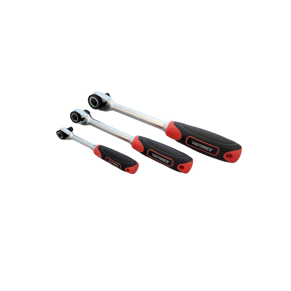 Omkeerbare ratel set voor smalle ruimtes, 1/4, 3/8 & 1/2"