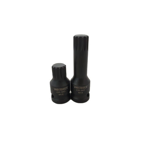 1/2" Krachtdoppenset Spline 6 delig