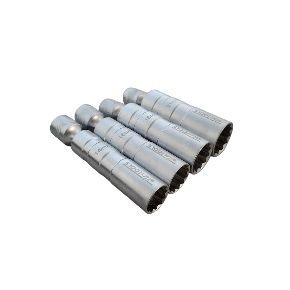 3/8" Bougie Doppenset Magnetisch Flexibel 4-Delig