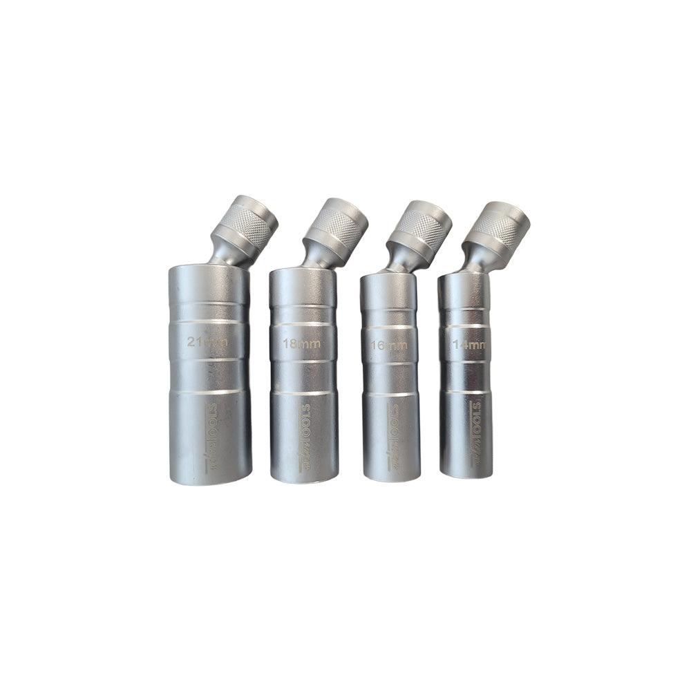 3/8" Bougie Doppenset Magnetisch Flexibel 4-Delig