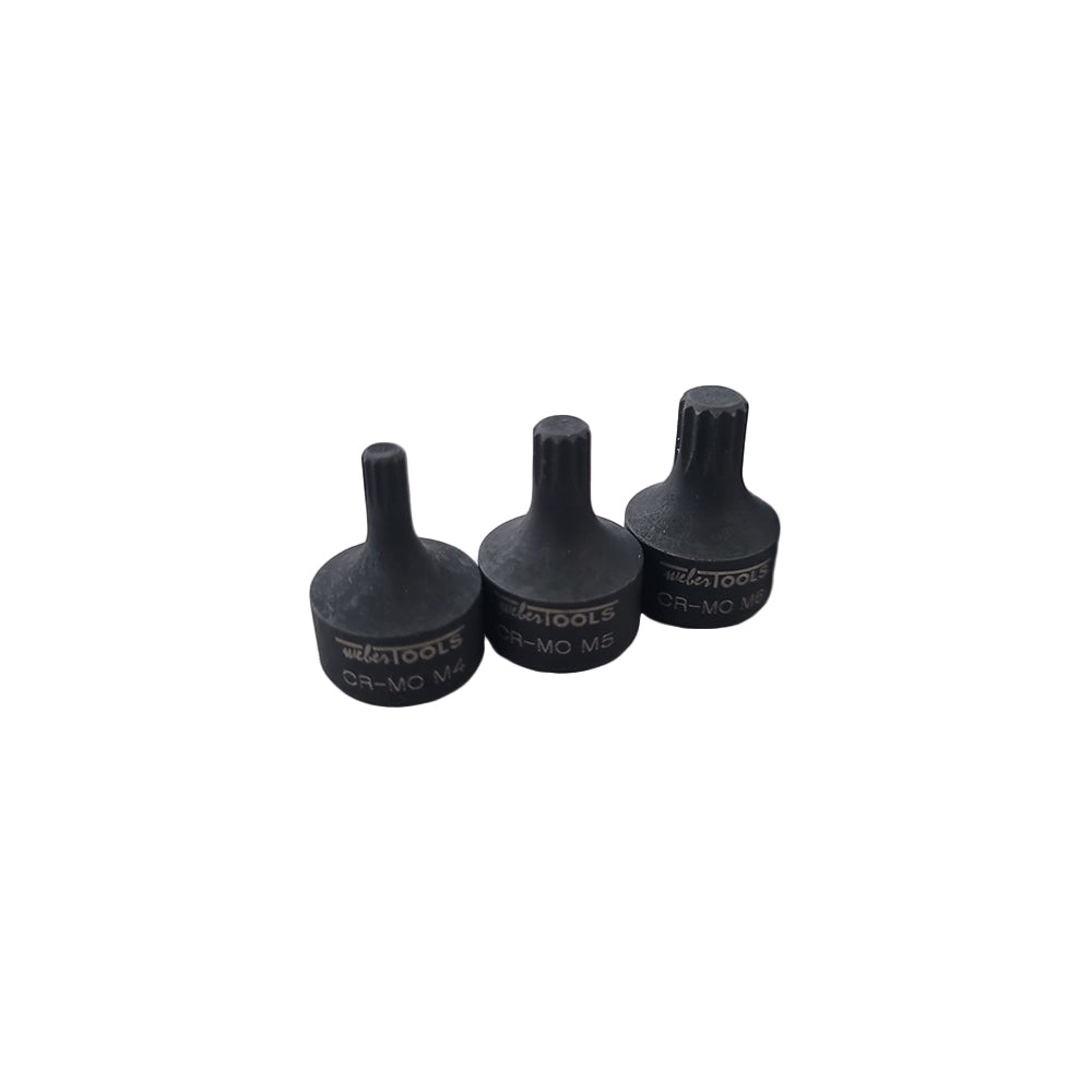 Stubby Spline Bit Kracht Doppenset Spline 9-delig